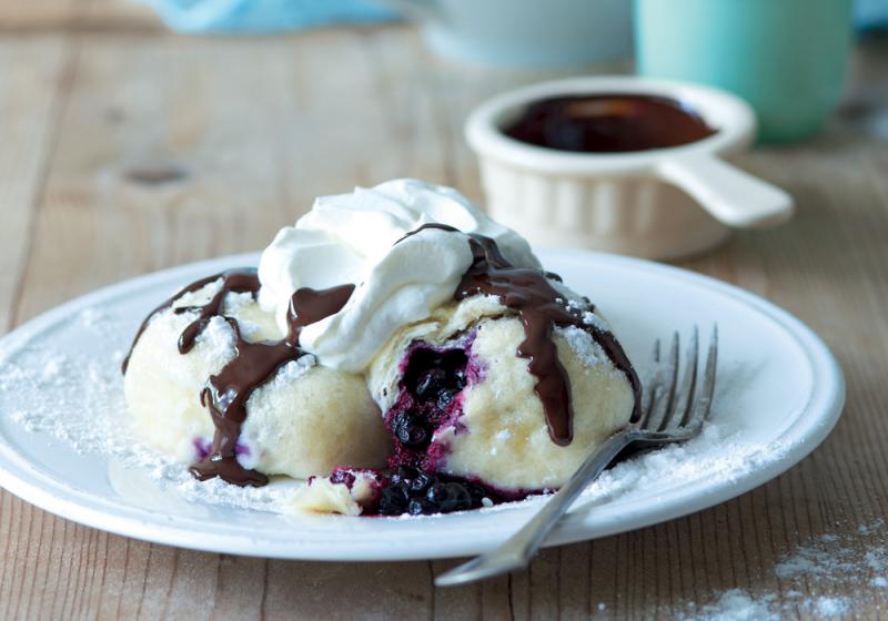 Kynuté knedlíky plněné povidly s borůvky 6 sztuk