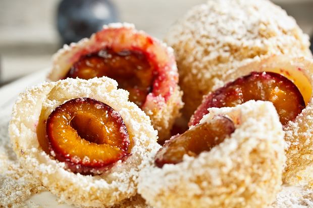 Kynuté knedlíky plněné povidly s jahody 6 sztuk